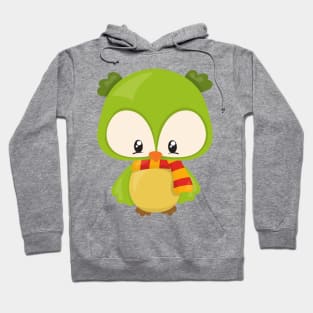 Cute Owl, Little Owl, Baby Owl, Owl With Scarf Hoodie